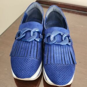 Crown and Ivy Blue Women's Platform Loafers